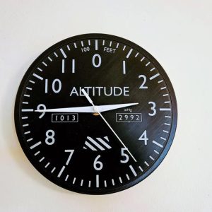 Altimeter wall clock - Aviation Theme - 23cms - Customisable