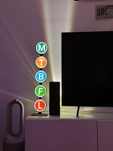 Vertical Roundel Stand with Custom letters/colours/logos - 70cm - optional lights photo review